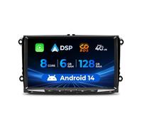 SWTNVIN 8 Core 6G+128G Android 14 Autoradio compatibile con VW Golf 5 Passat b6 Passat b7 Touran Car Radio Skoda Fabia con Carplay Android Auto,9 pollici QLED Touchscreen con Bluetooth WiFi/4G AM/FM