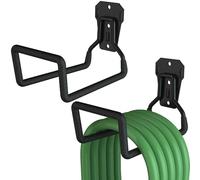 SWTOIPIG Supporto per tubo da giardino montato a parete in confezione doppia - Avvolgitubo e supporto gancio in metallo per esterni per la conservazione in cortile, garage e capannone