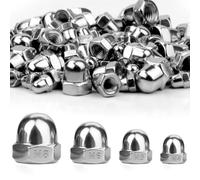 SWTYExt 115 Pezzi Dado Cieco a Calotta in Acciaio Inox M4 M5 M6 M8 Dado Coprente Set DIN 1587 Forma Alta Dadi Coprenti A2 V2A Dadi Coprenti Esagonali per Auto Moto Legno e Acciaio Arredamento