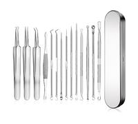 SWTYExt 14 Pezzi Punti Neri Rimozione Schiaccia Brufoli Kit Punti Neri Estrattore Punti Neri Schiaccia Punti Neri Togli Punti Neri Viso con Scatola per Rimuove Acne Pustole Brufoli