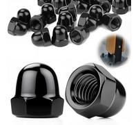 SWTYExt 30 Pezzi Dadi Ciechi M5 Esagonali Dadi per Cappello in Acciaio Inossidabile A2 V2A Conforme allo DIN 1587 Dado Cieco Calotta Nero per Viti Barre Filettate Bulloni Filettati