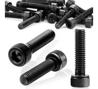 SWTYExt 60 Pezzi Viti M3 Bulloni Vite a Testa a Esagonale M3x20 mm Acciaio Carbonio Vite e Bulloni Viti M3 Filettatura Metrica Assortimento Nero Bulloni