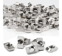 SWTYExt 60Pz Dadi a T M6 Testa a Martello, Scanalatura da 8mm, Filettatura M6, Profilo 3030, Dadi a T per Scanalature a T in Acciaio al Carbonio per Estrusione Profili in Alluminio(EU30 M6 × 15.5 × 8)