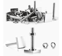 SWTYExt 8 Pezzi Adattatore per Binario a T M6x35mm Dadi a T Acciaio Inox con Dadi Rondelle per Fissaggio Portapacchi Tetto Supporti a Muro Portabici Supporti per Bagagli