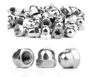 SWTYExt Dado cieco a calotta M5 in acciaio inox 25 pezzi Dado cieco DIN 1587 a forma alta di alta qualità A2 V2A con coperchio a sei facce per viti, bulloni filettati e barre filettate