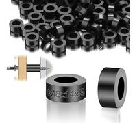 SWTYExt Distanziali Rotondi in Nylon M8 50 Pezzi Spessori in Gomma ABS Distanziatori 14x5 mm Distanziali Rondelle Plastica Nero Distanziatori Isolanti per Motori Macchinari Viti M8