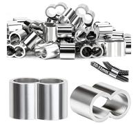 SWTYExt Morsetto per fune da 10 mm, 40 pezzi, morsetti per corda in alluminio, morsetti a pressione doppii, morsetti a crimpare per corda in gomma, per rimorchi, corda di espansione, corda per teloni