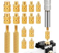 SWTYExt Set di 16 punte per saldatore M2 M2.5 M3 M4 M5 M6 M8 Inserti filettati Punte di saldatura compatibili con 900M T18 Weller ST Series Press Tool per componenti di strumenti per stampanti 3D in