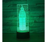 SWTZEQ 3D Illusion Lampade da tavolo a LED Forma del campanile Illuminazione Luce di Notte 16 Colori Controllo Tattile, compleanno, regali di Natale e Capodanno, camera da letto lampada da tavolo per