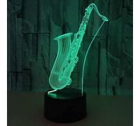 SWTZEQ Luce notturna 3D, luce notturna a LED Strumento musicale luce d'illusione lampada da tavolo, 16 colori che cambiano lampada USB, per regali di Natale Camera da letto Giocattoli per bambini