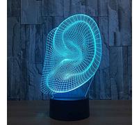 SWTZEQ Luce notturna a LED 3D orecchio lampada da illusione ottica 16 Colori Controllo Tattile Lampada, Decorazione Da Comodino per Natale Festa di Compleanno Camera Da Letto Bambini Regali