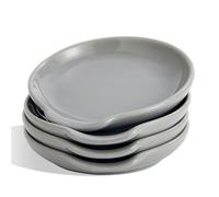 Swuut Set di 4 Per Porta Cucchiaio in Ceramica Per Spatola,Mestoli, Pinze,gadget, cucchiaino da caffè, supporto Per Piano Cottura, Porta Bancone Della Cucina Utensili (Grigio)