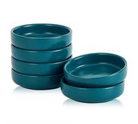 Swuut Set di 6 piccoli piatti in ceramica da 9 cm, ciotole per bustine di tè, piattini, snack, balti curry, gelato, sushi, ketchup, barbecue (verde)