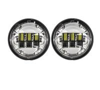 SWVYDC Adatto per motociclette Harley Fendinebbia da 4,5 pollici Fendinebbia per motocicletta 30W Impermeabile 4 1/2 Lampada di sorpasso ausiliaria(Sliver NO Halo)