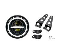 SWVYDC Faro per moto Adatto per Honda Adatto per Yamaha Adatto per Kawasaki Faro anteriore rotondo nero da 7 pollici 7,5" per motocicletta Lampada Hi/Lo Luce notturna per motocicletta(D)