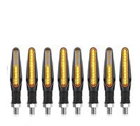 SWVYDC Faro per moto Indicatori di direzione per motociclette Luce lampeggiante ambra Acqua corrente Relè incorporato Lampada di segnalazione Luci lampeggianti Luce notturna per motocicletta(8 Pcs)