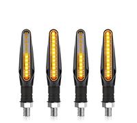 SWVYDC Faro per moto Indicatori di direzione per motociclette Luce lampeggiante ambra Acqua corrente Relè incorporato Lampada di segnalazione Luci lampeggianti Luce notturna per motocicletta(4 Pcs)