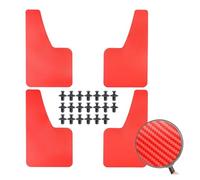SWVYDC Parafanghi Kit Paraspruzzi universali per Auto Effetto Nero, paraspruzzi, parafanghi Stampati, Copertura parafango Anteriore, Accessori Posteriori Paraspruzzi per Auto(Red,4pcs)