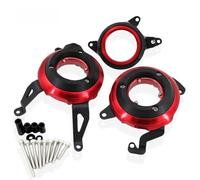 SWVYDC Paramotore Tubolare Adatto per Honda CB650R Crash Protector Coperchio statore in Alluminio Slider Telaio Coperchio avviamento Motore Moto Paraurti Barra Protezione(Red)