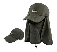 Swygoo Cappello da Baseball per Adulti, Cappello con Visiera Pieghevole con Protezione UV per Viso e Collo, Cappelli da Pesca da Escursionismo per Uomo e Donna (Verde Militare)