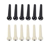 SWYSGS 12PCS Acoustic Guitar Bridge Pins Pegs, avorio e nero