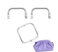 SWYSGS 2 Pezzi 20.5cm Borsellino In Alluminio Kiss Clasp Telaio Interno Tubolare A Forma Quadrata Borsa Assemblata Telaio Frizione Per Fai Da Te Craft Dinner Bag