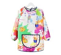 SWYSGS Grembiule Pittura Bambini 6-12 Anni Plastificato Impermeabile - Grembiule per Pittura Bambino Bambina - Grembiulino Maniche Lunghe per Dipingere Scuola Asilo Cucina Casa - Design Tema Artista