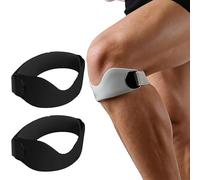 SWZEC Flexwrap knee brace Cinghia di supporto rotulea per dolore al ginocchio e tendinite (2 cinghie incluse)(Nero)