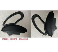 SX+DX GHIERA CORNICE + MANIGLIA LEVA ALZA SEDILE FIAT UNO PANDA 500 Y 600 NERO