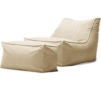 Sxbcya Outdoor Impermeabile Oxford Chaise Louge Pouf Cover O Filler Garde Beach Camp Divano Letto Puff Salo Ottoma, Beige, Empty Cover