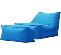 Sxbcya Outdoor Impermeabile Oxford Chaise Louge Pouf Cover O Filler Garde Beach Camp Divano Letto Puff Salo Ottoma, Gray Blue, Empty Cover