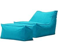 Sxbcya Outdoor Impermeabile Oxford Chaise Louge Pouf Cover O Filler Garde Beach Camp Divano Letto Puff Salo Ottoma, Blue Green, Empty Cover