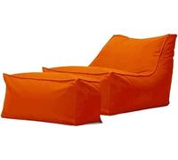 Sxbcya Outdoor Impermeabile Oxford Chaise Louge Pouf Cover O Filler Garde Beach Camp Divano Letto Puff Salo Ottoma, Orange, Empty Cover