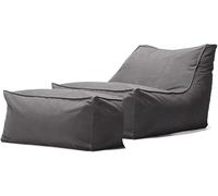 Sxbcya Outdoor Impermeabile Oxford Chaise Louge Pouf Cover O Filler Garde Beach Camp Divano Letto Puff Salo Ottoma, Dark Gray, Empty Cover