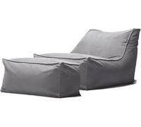 Sxbcya Outdoor Impermeabile Oxford Chaise Louge Pouf Cover O Filler Garde Beach Camp Divano Letto Puff Salo Ottoma, Light Gray, Empty Cover