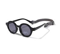 SXBCyan 0-36 Mesi Occhiali da Sole Rotondi Polarizzati for Bambini Paralumi in Gomma Flessibile con Cinturino for Neonati di età Compresa tra 0 E 36 Mesi (Color : Glossy Black)
