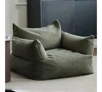 SXBCyan Poltrona A Sacco Senza Imbottitura, Impermeabile, In Velluto Scamosciato, Con Supporto For La Schiena, Pouf Da Salotto, Grande, For Giocare E Leggere(Grey green)