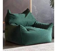 SXBCyan Poltrona A Sacco Senza Imbottitura, Impermeabile, In Velluto Scamosciato, Con Supporto For La Schiena, Pouf Da Salotto, Grande, For Giocare E Leggere(Dark green)