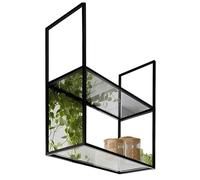 SXBHDM Mensole per piante in acrilico a 2 livelli da appendere al soffitto, supporto per vasi di fiori, organizer per utensili da cucina, decorazioni da parete, ripiani per esposizione(60x30x80cm)