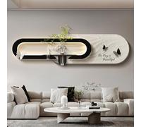 SXDMOUBK Decorazione da Parete con Luce LED e Vaso, Moderna Decorazione per la casa con Texture 3D, Facile da Appendere per Camera da Letto o Soggiorno, Idea Regalo Originale.