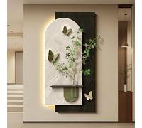 SXDMOUBK Decorazione murale 3D con Luce LED e Vaso in Vetro riempibile, a Forma di Farfalla, Ideale per Una casa Moderna e Minimalista, Perfetta per l'ingresso o Il Soggiorno.