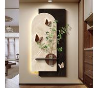 SXDMOUBK Decorazione murale 3D con Luce LED e Vaso in Vetro riempibile, a Forma di Farfalla, Ideale per Una casa Moderna e Minimalista, Perfetta per l'ingresso o Il Soggiorno.