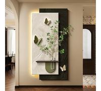 SXDMOUBK Decorazione murale 3D con Luce LED e Vaso in Vetro riempibile, a Forma di Farfalla, Ideale per Una casa Moderna e Minimalista, Perfetta per l'ingresso o Il Soggiorno.