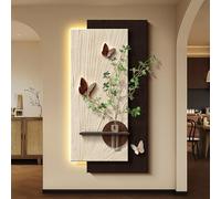 SXDMOUBK Decorazione murale 3D con Luce LED e Vaso in Vetro riempibile, a Forma di Farfalla, Ideale per Una casa Moderna e Minimalista, Perfetta per l'ingresso o Il Soggiorno.