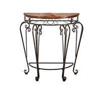 SXDQMX Tavolo a Mezzaluna per Ingresso, Consolle Nera, Robusta Struttura in Ferro Battuto, Eleganza Classica per Corridoi(90 cm/35 in)