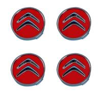 SXDZHK Auto Coprimozzo Ruota per Citroen DS3 2009-2014, Coprimozzo Centrale Tappi Coprimozzi Copricerchi Tappi ABS Impermeabili Antipolvere Styling Ricambio Accessori 4PCS,Red-60MM
