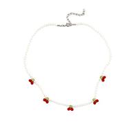 Sxett Affascinante collana con perle e ciliegie per la clavicola, regalo per anniversari e San Valentino, esalta il tuo stile unico