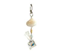 Sxett Elegante ciondolo per telefono con conchiglie tropicali con conchiglie naturali e oceanici ispirano design per un uso versatile, door buckle, Lega