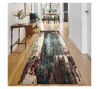 SXEVZOO 75cm 85cm 95cm Width Hallway Runner Rug Abstract Narrow Hall Long Carpet Non-Slip Floor Flat Mat For Stair Entrances Kitchen Bedroom(B,95x700cm)