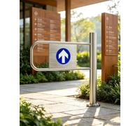 SXEVZOO Cancelli a Battente Unidirezionali di Ingresso di 51-109cm | Porte di Controllo degli Accessi Pedonali in Acciaio Inox ad Apertura Manuale per Supermercati e Banche(Right,W23in/58cm)